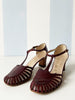 Bordeauxrode vintage leren pumps
