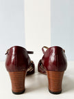 Bordeauxrode vintage leren pumps