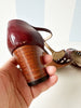 Bordeauxrode vintage leren pumps