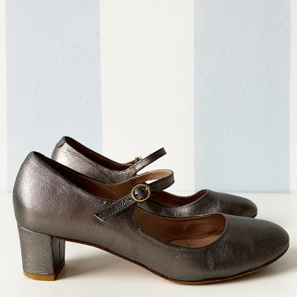 Donkergrijze metallic pumps | 38