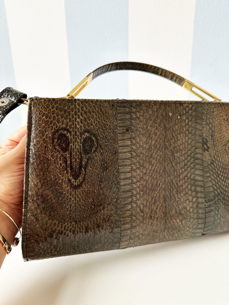 Cobra slangenleren tas