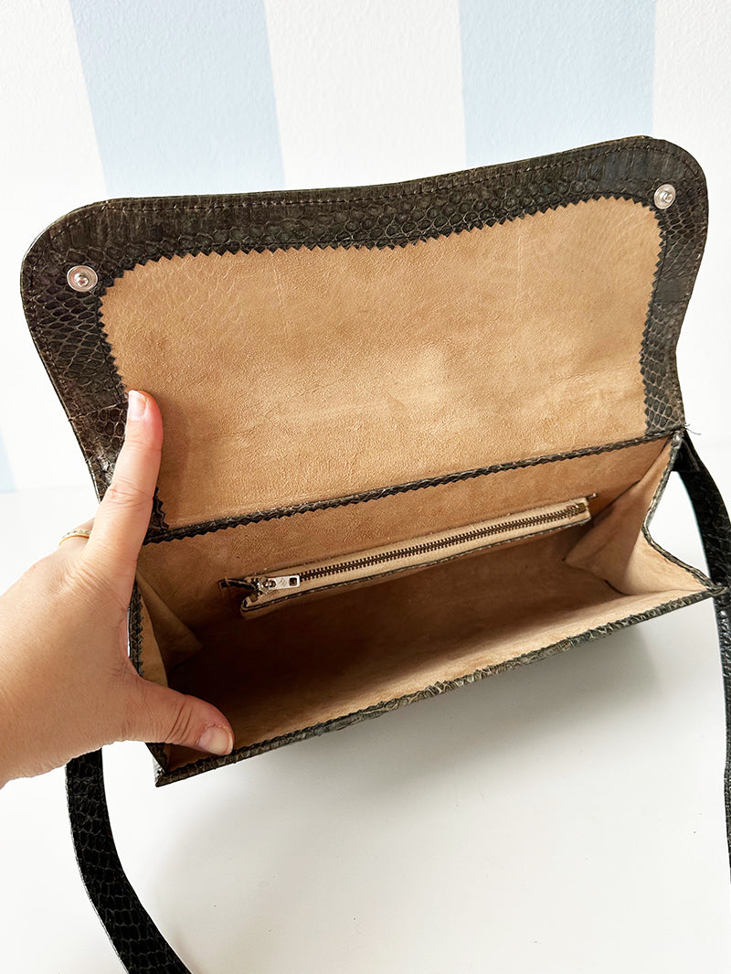 Cobra slangenleren tas