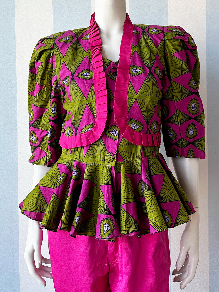 Batik peplumtop met diamanten