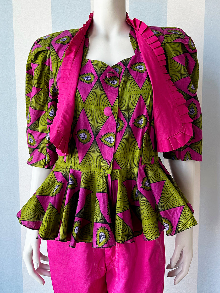 Batik peplumtop met diamanten