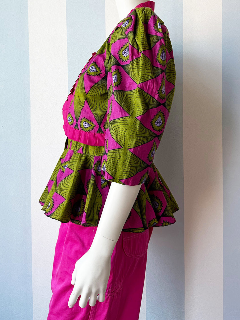 Batik peplumtop met diamanten