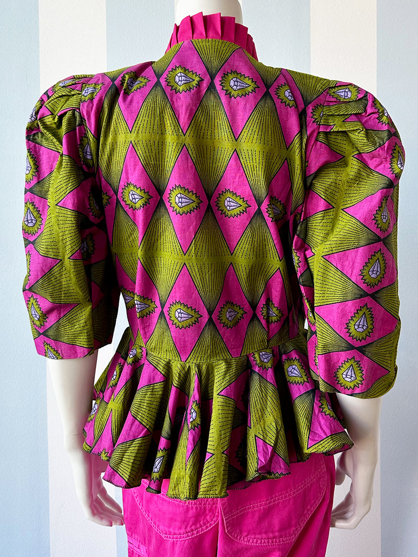 Batik peplumtop met diamanten