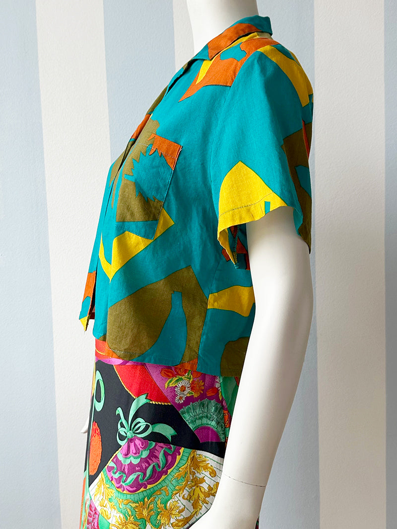 Cropped print blousje