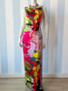 Zijden multicolour designer maxijurk