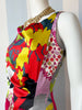 Zijden multicolour designer maxijurk
