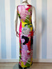 Zijden multicolour designer maxijurk
