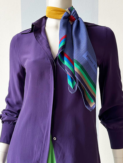 Donkerpaarse zijden blouse