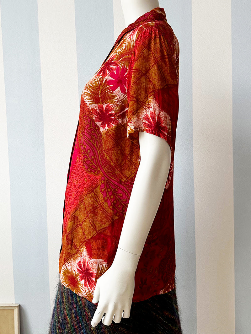 Printblouse in herfstkleuren