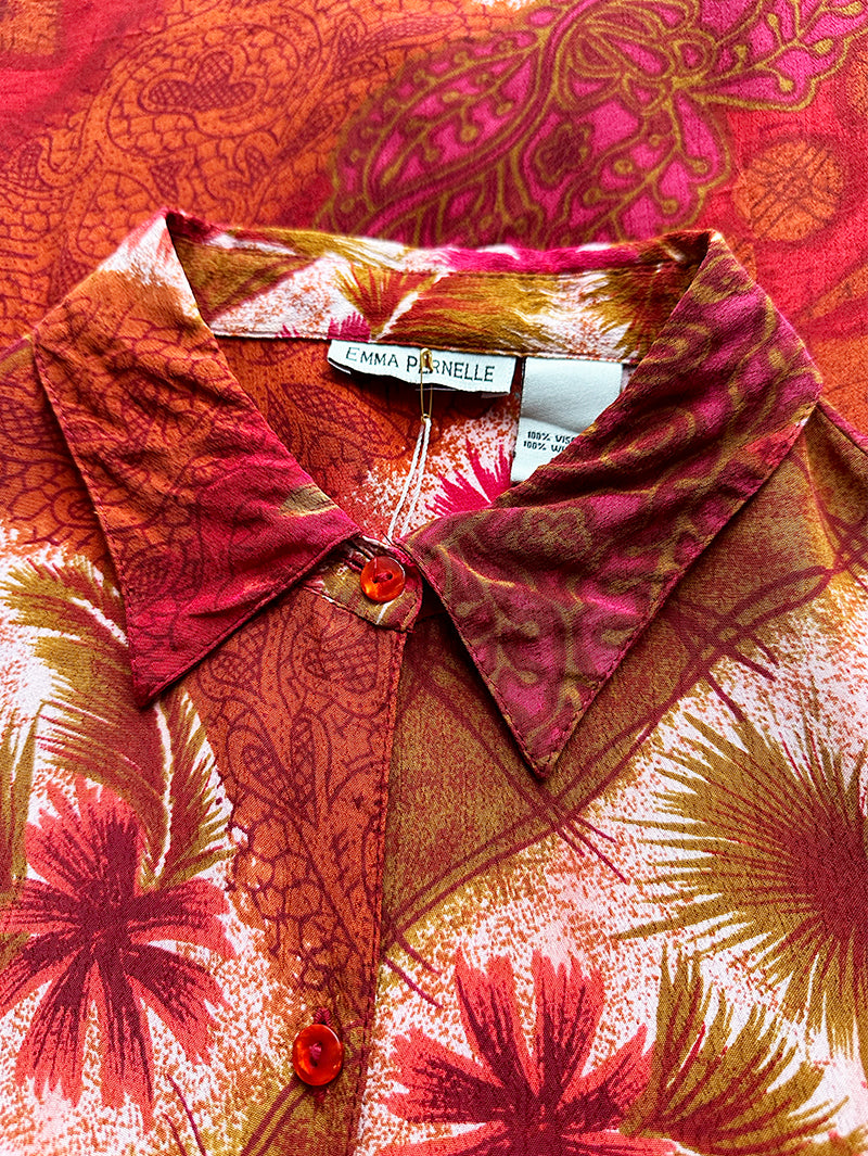 Printblouse in herfstkleuren