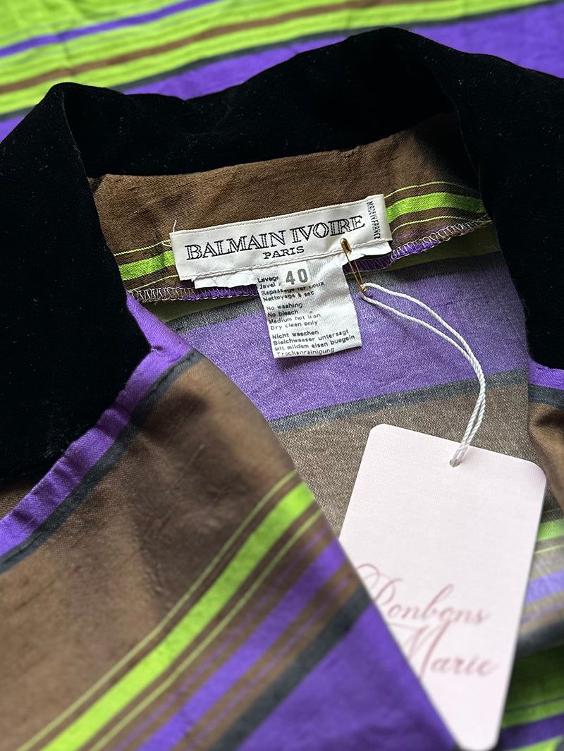 Gestreepte zijden designer blouse