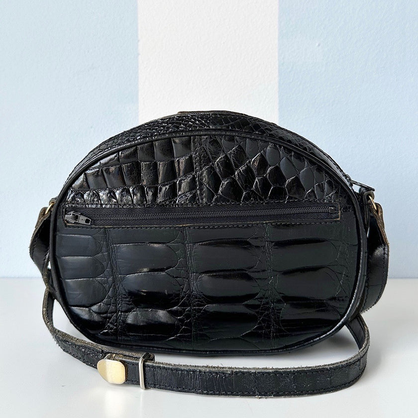 Zwarte lakleren schoudertas