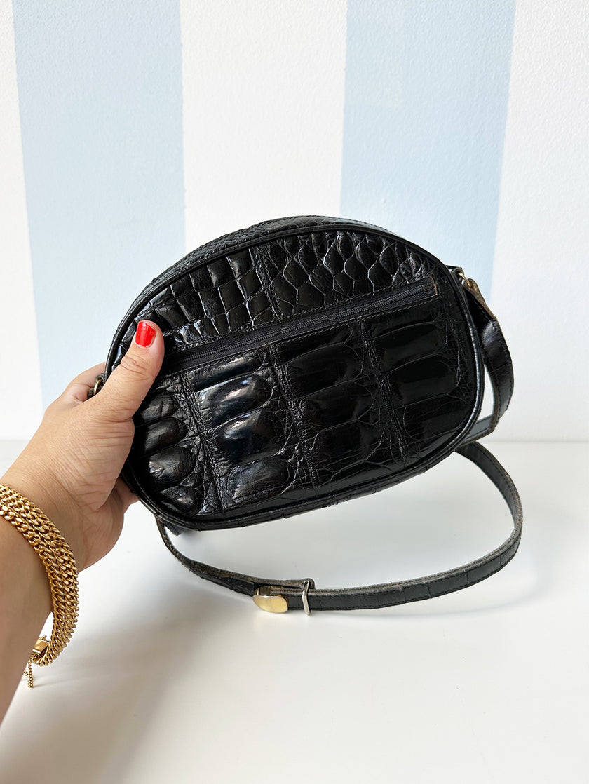 Zwarte lakleren schoudertas