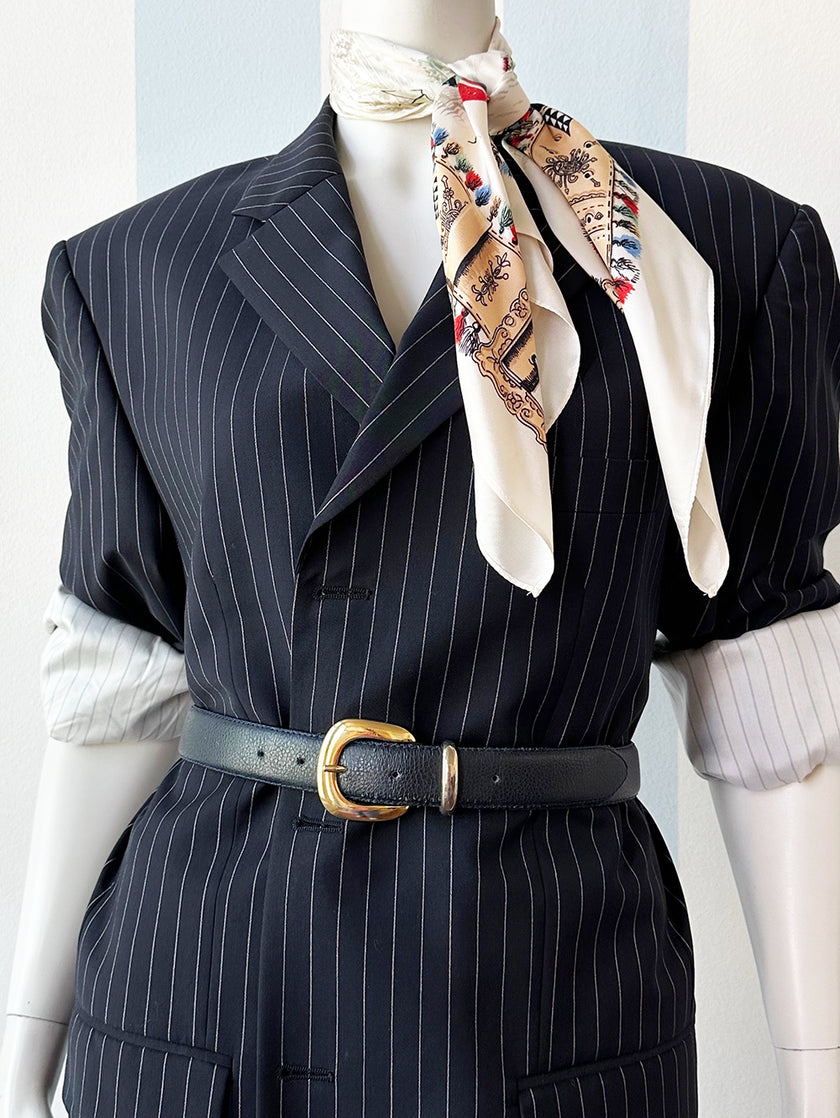 Donkerblauw krijtstreep designercolbert