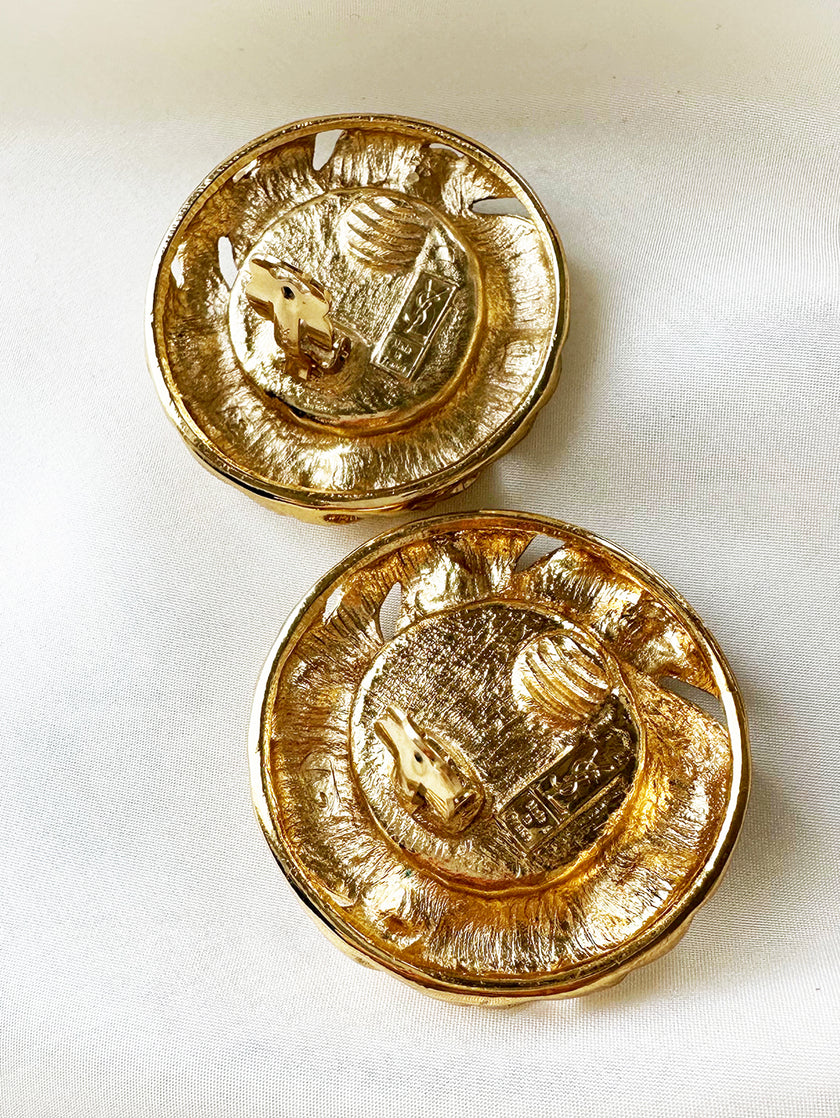 Designer statement clip oorbellen