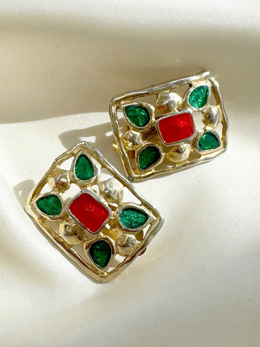 Geëmailleerde clip oorbellen