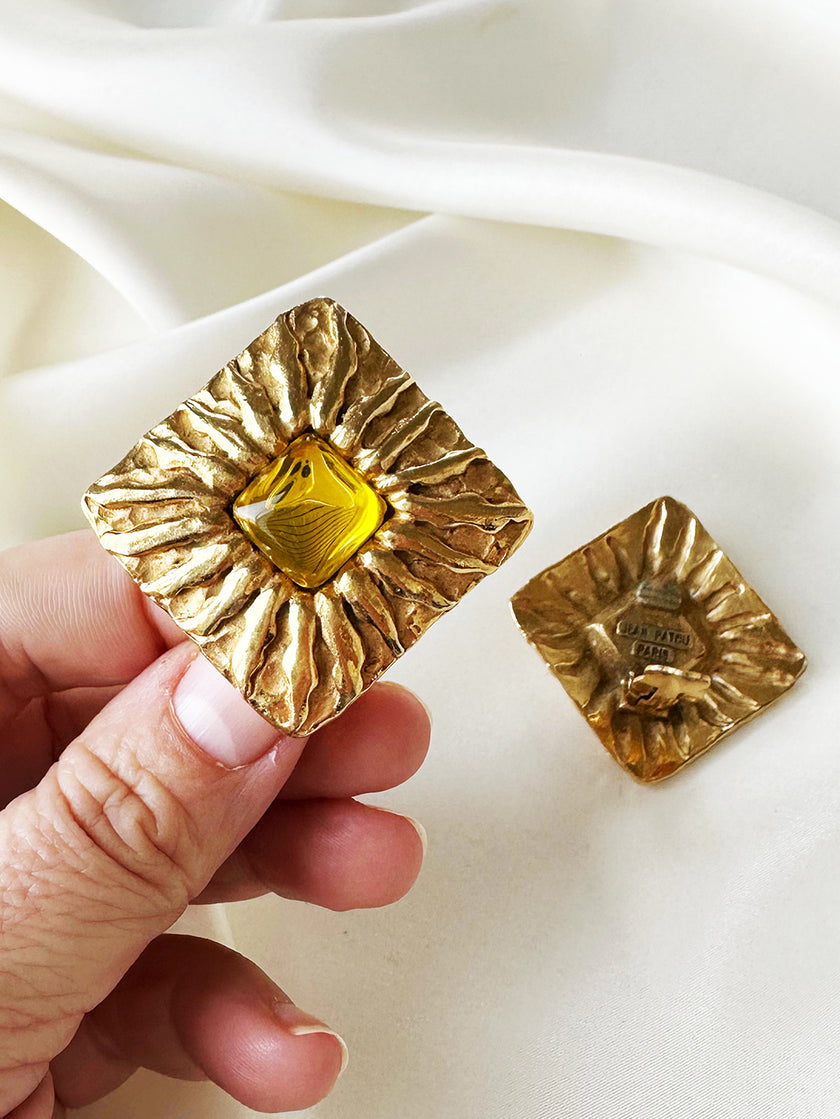 Vergulde clip oorbellen