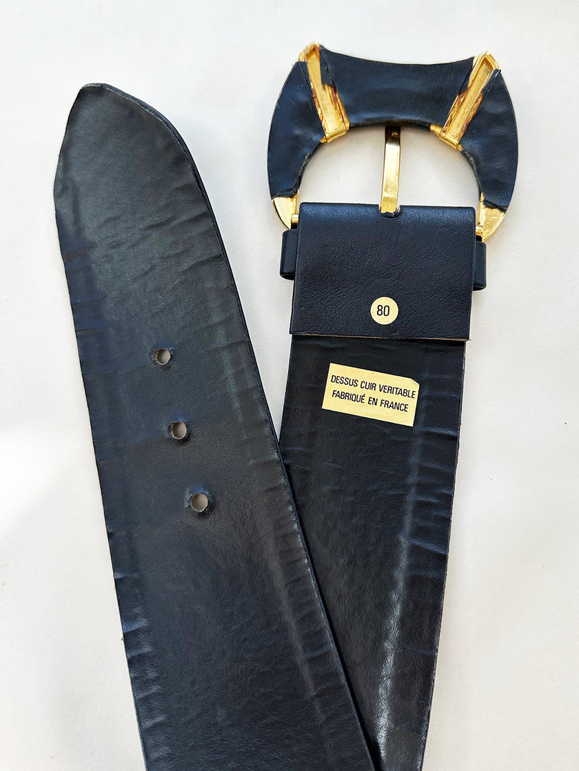 Donkerblauwe brede ceintuur