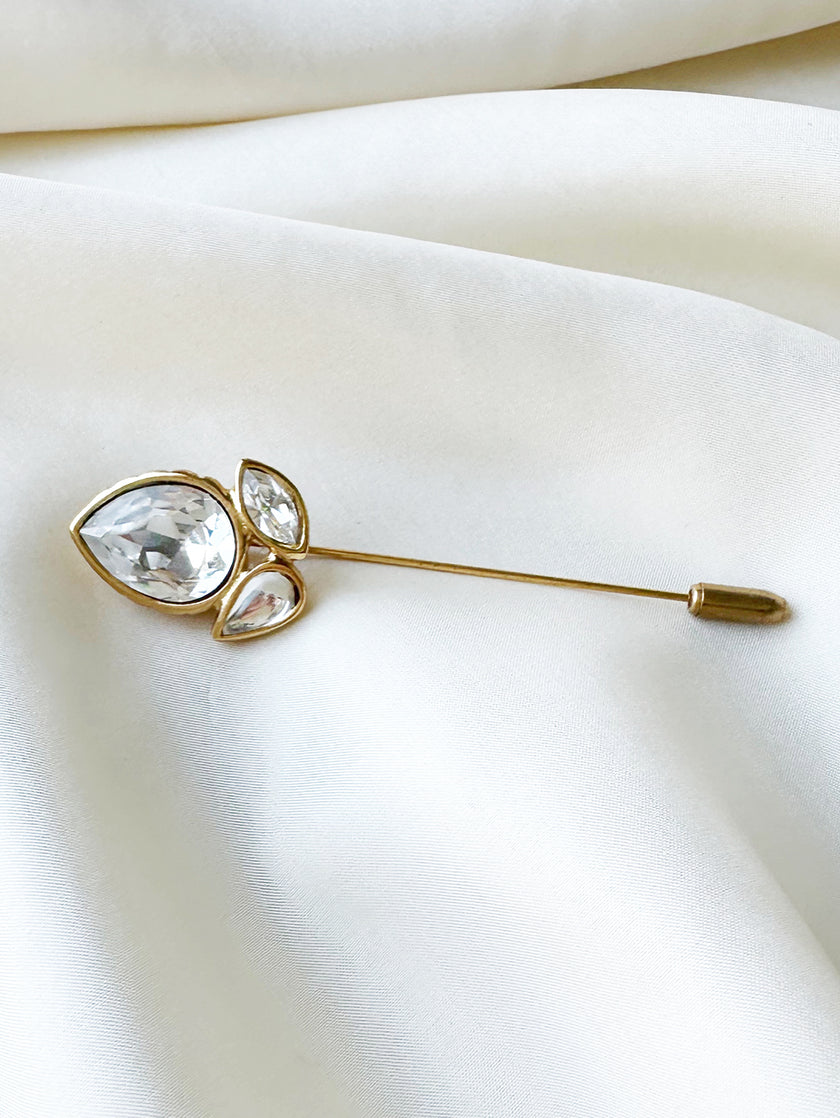 Vergulde designer dasspeld