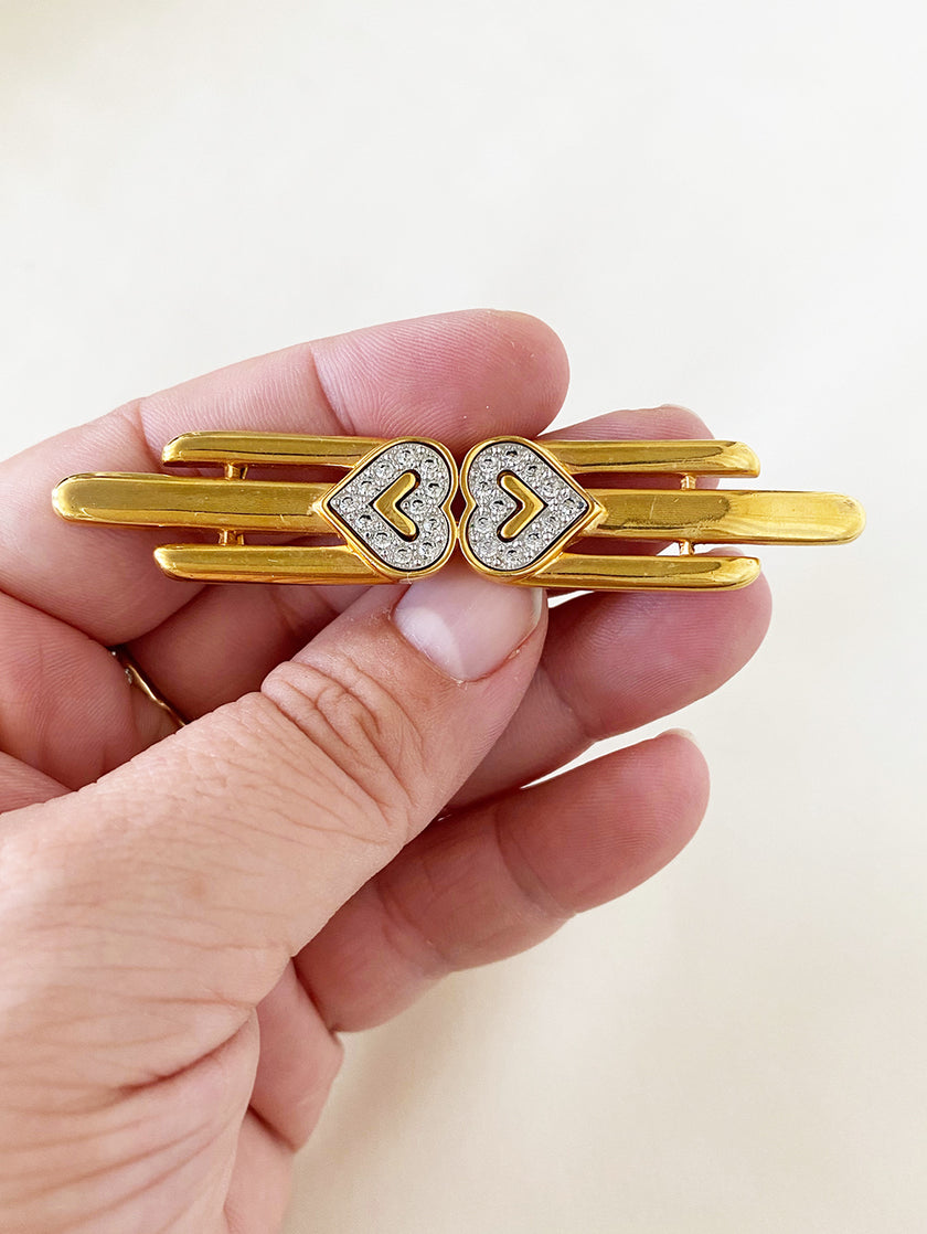 Vergulde designer broche