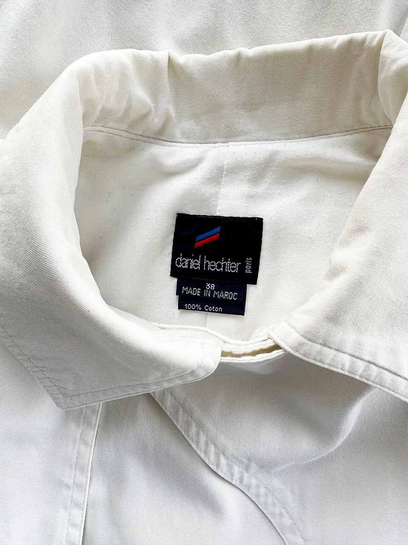 Witte katoenen trenchcoat