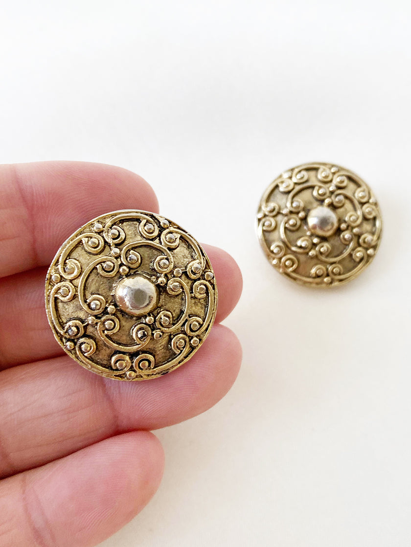 Ronde gouden clip oorbellen