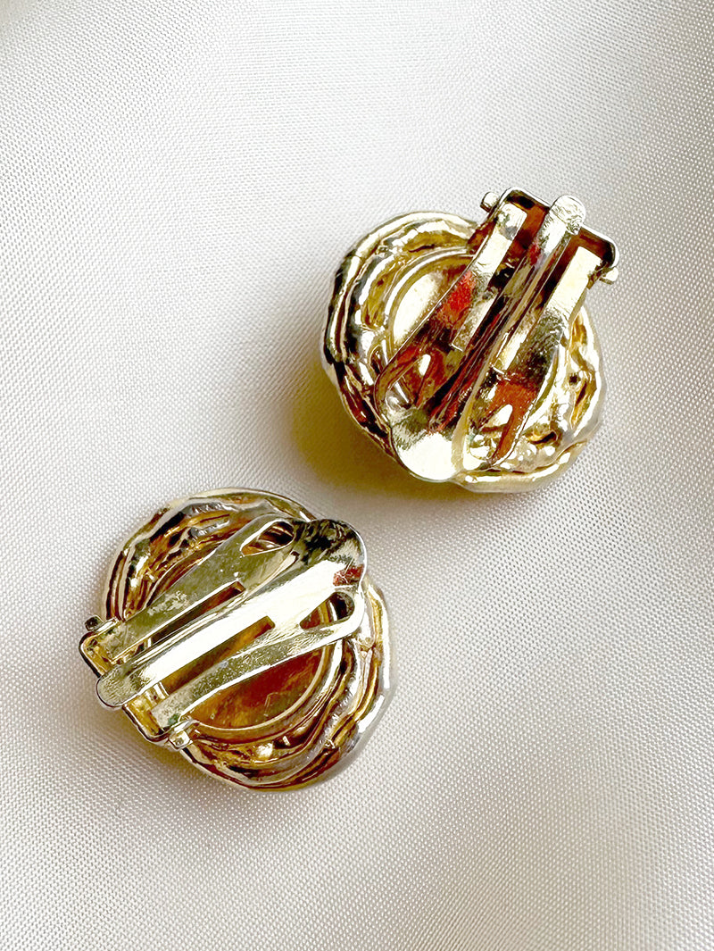 Clip oorbellen met half edelsteen