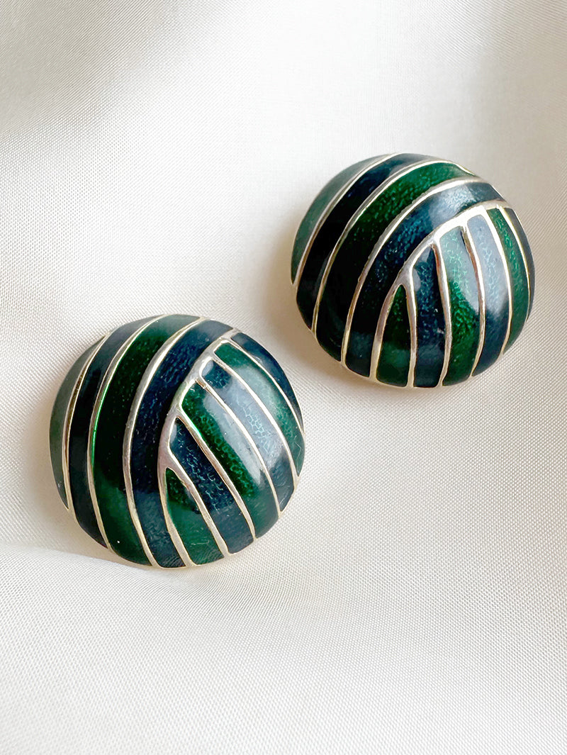 Ronde geëmailleerde clip oorbellen