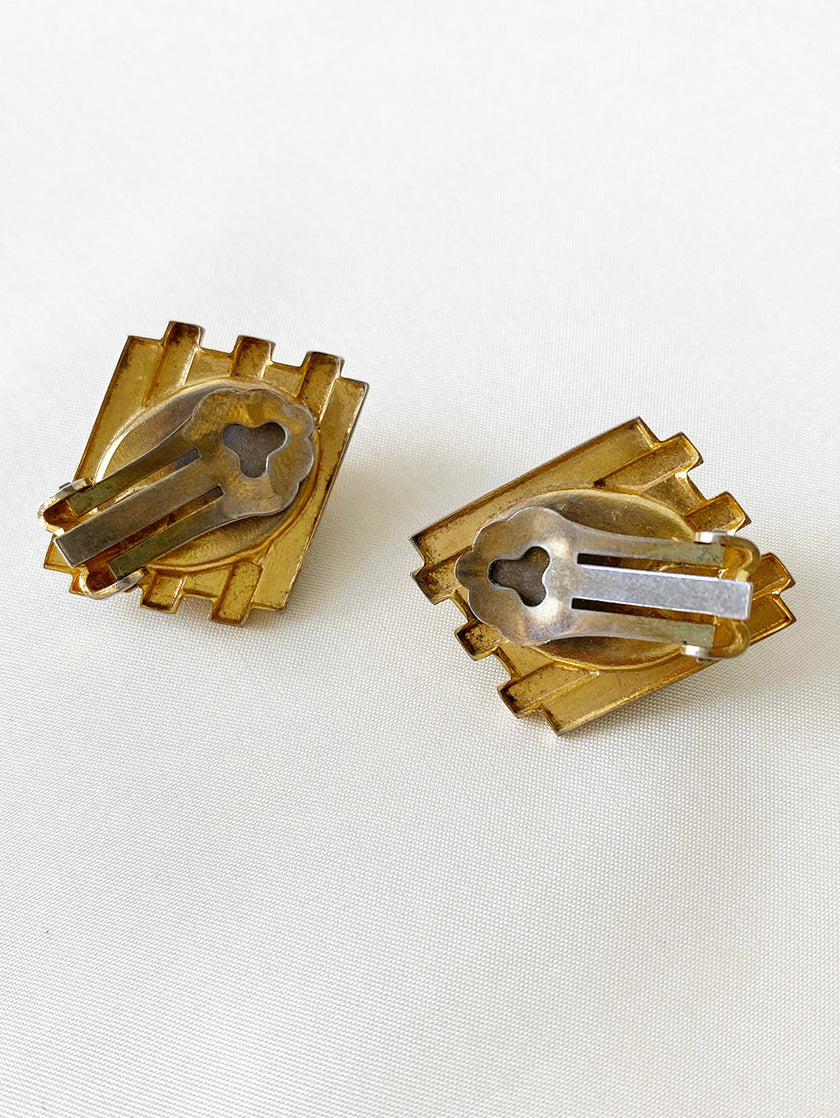 Zilveren & gouden clip oorbellen