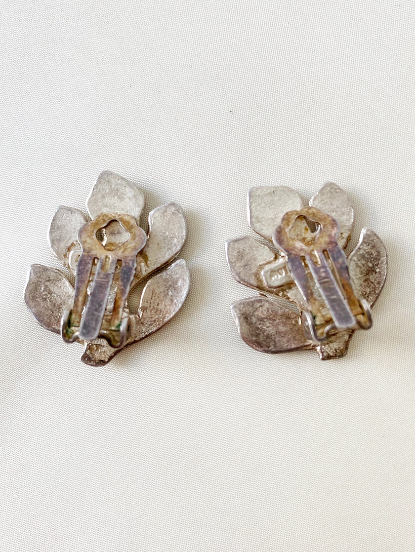 Zilveren Matisse clip oorbellen