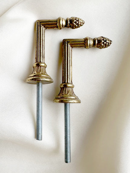 2 Vintage messing embrasse haken