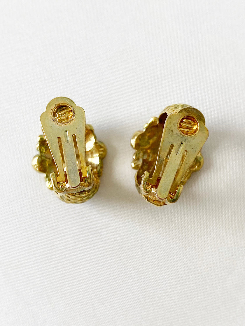 Goud & zilveren strass clip creolen