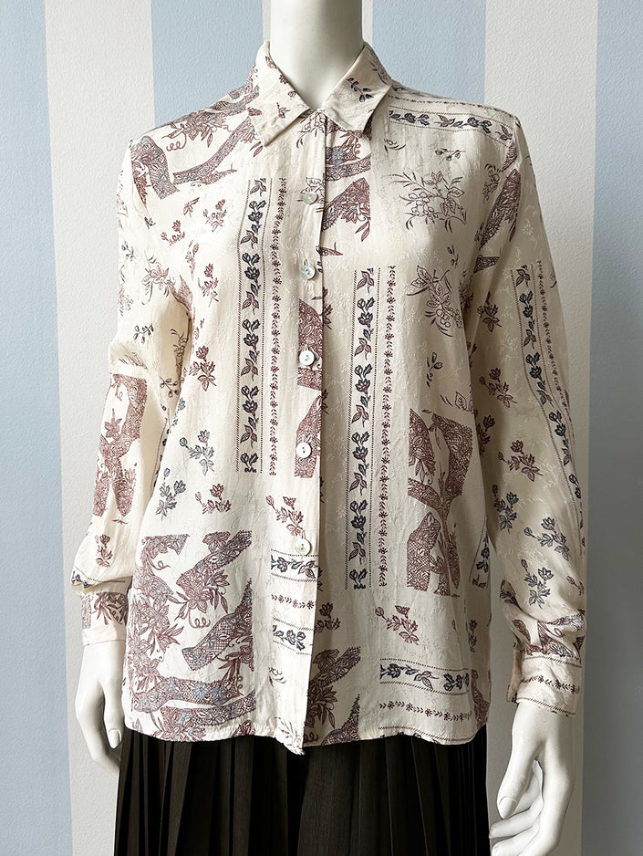 Off-white floral blouse