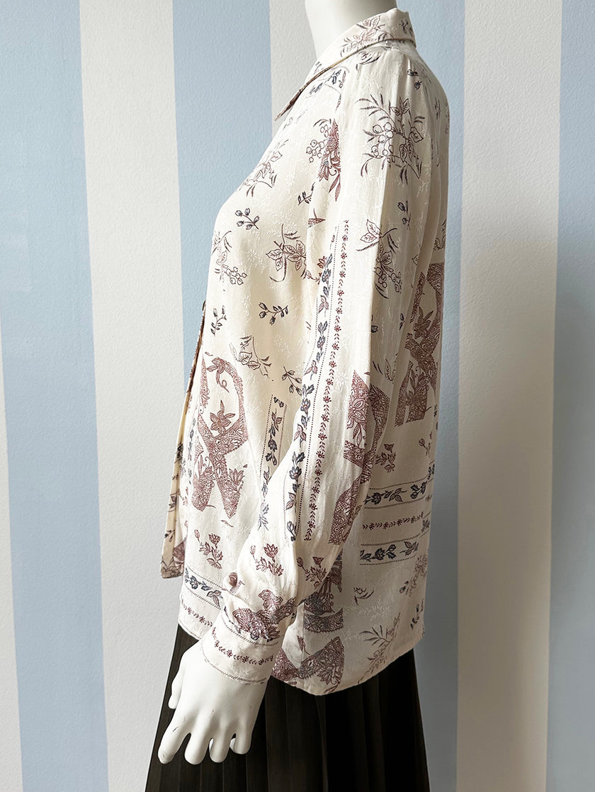 Off-white floral blouse