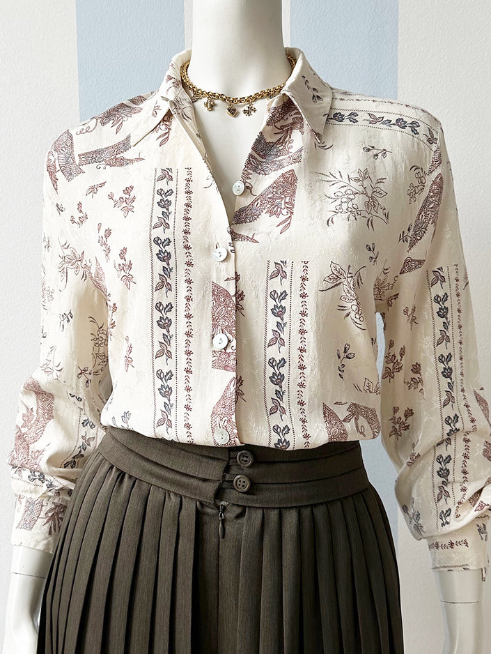 Off-white floral blouse