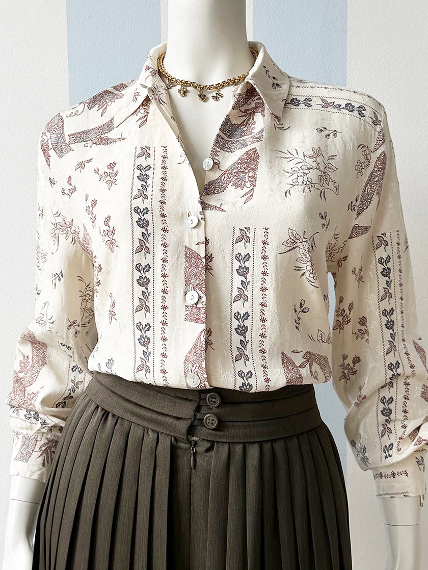 Off-white floral blouse