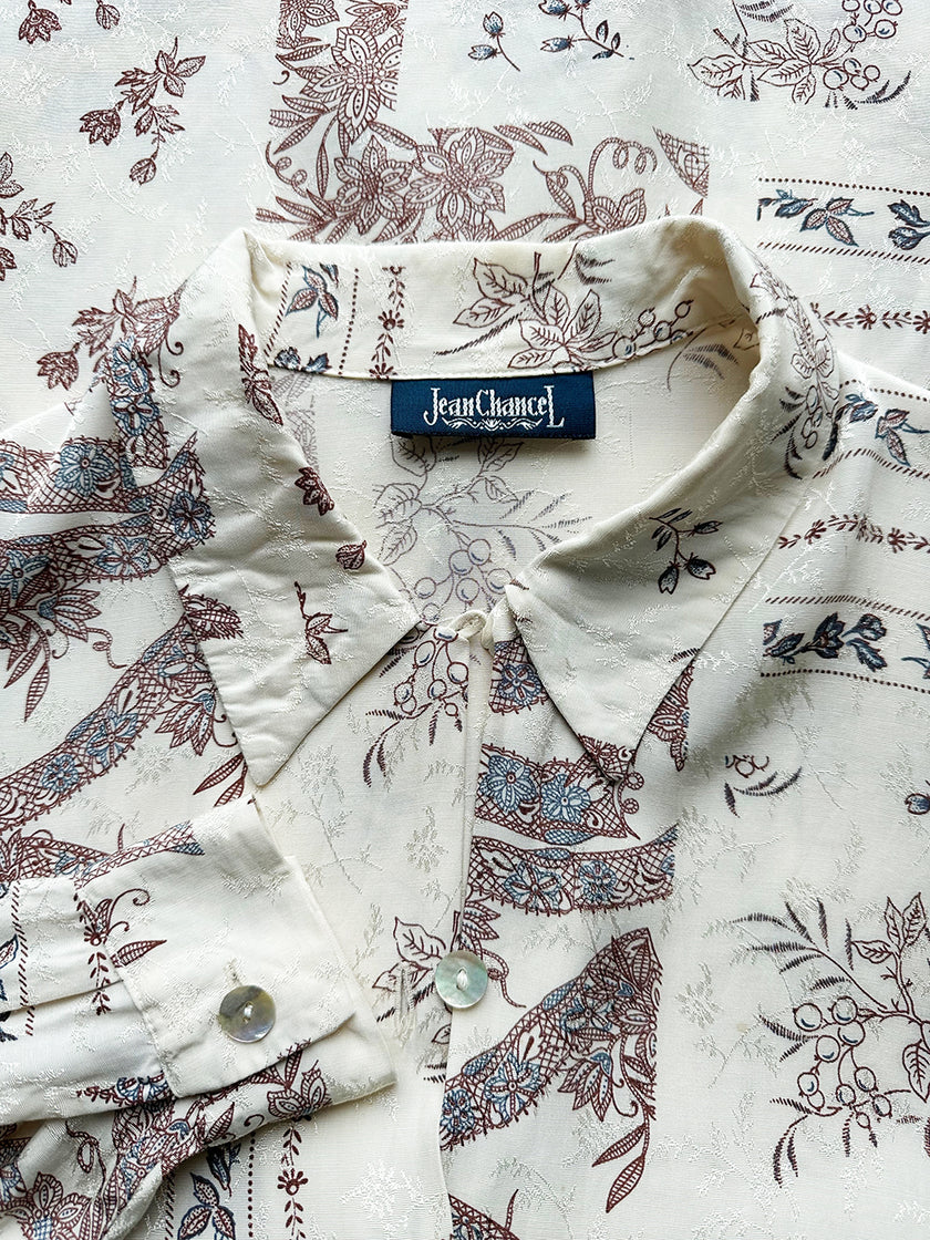 Off-white floral blouse