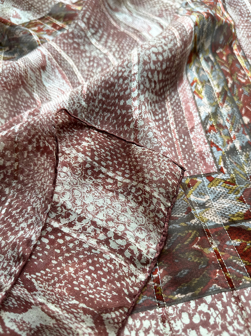 Zijden designer sjaal met lurex