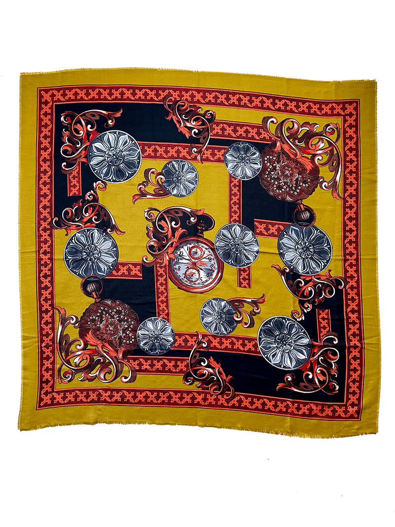 Grote sjaal met baroque dessin