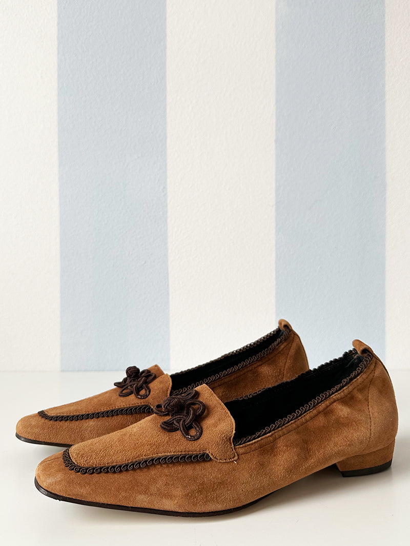 Bruine suede loafers | 38,5