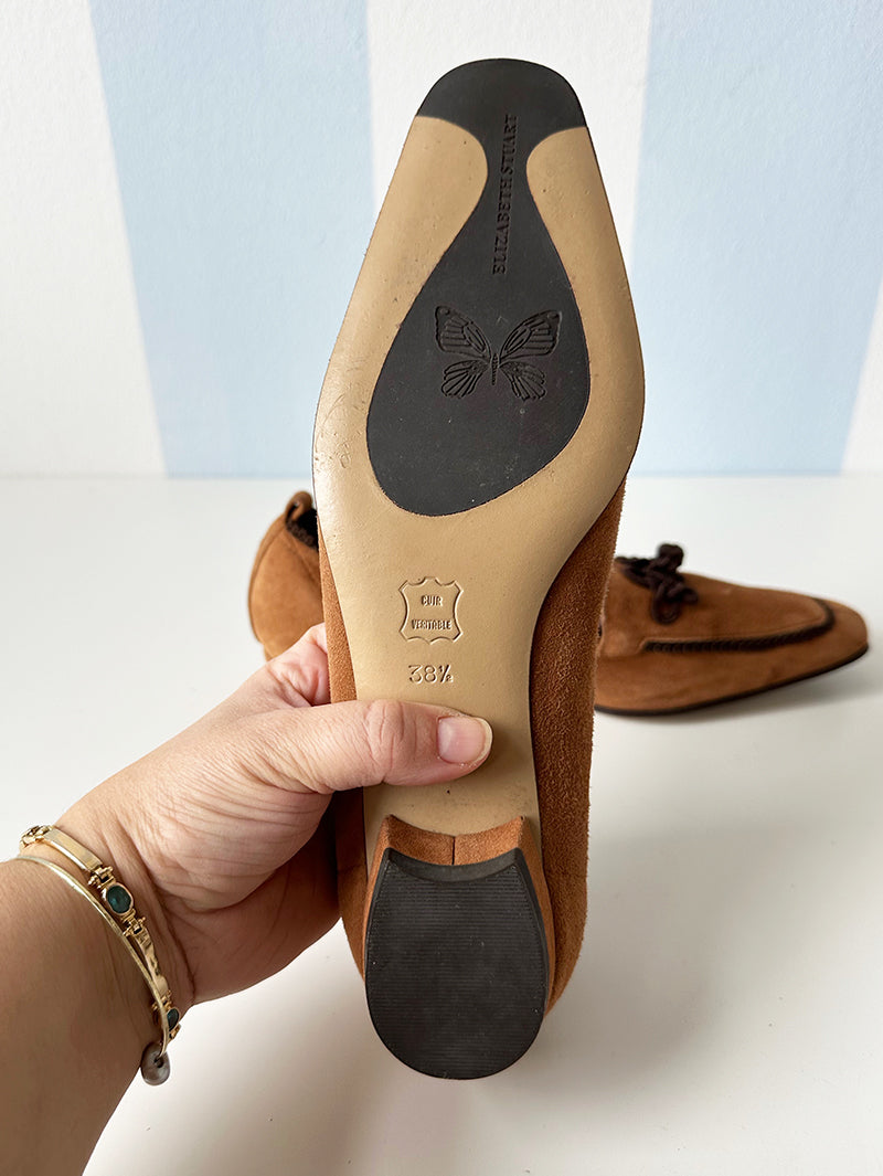 Bruine suede loafers | 38,5