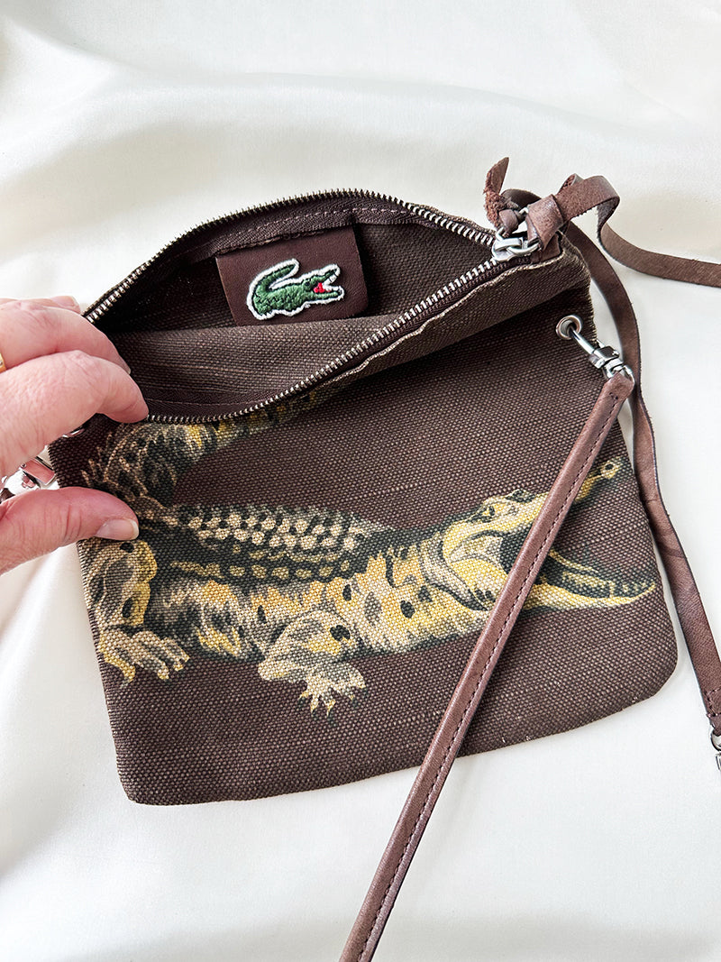 Schoudertasje met krokodil