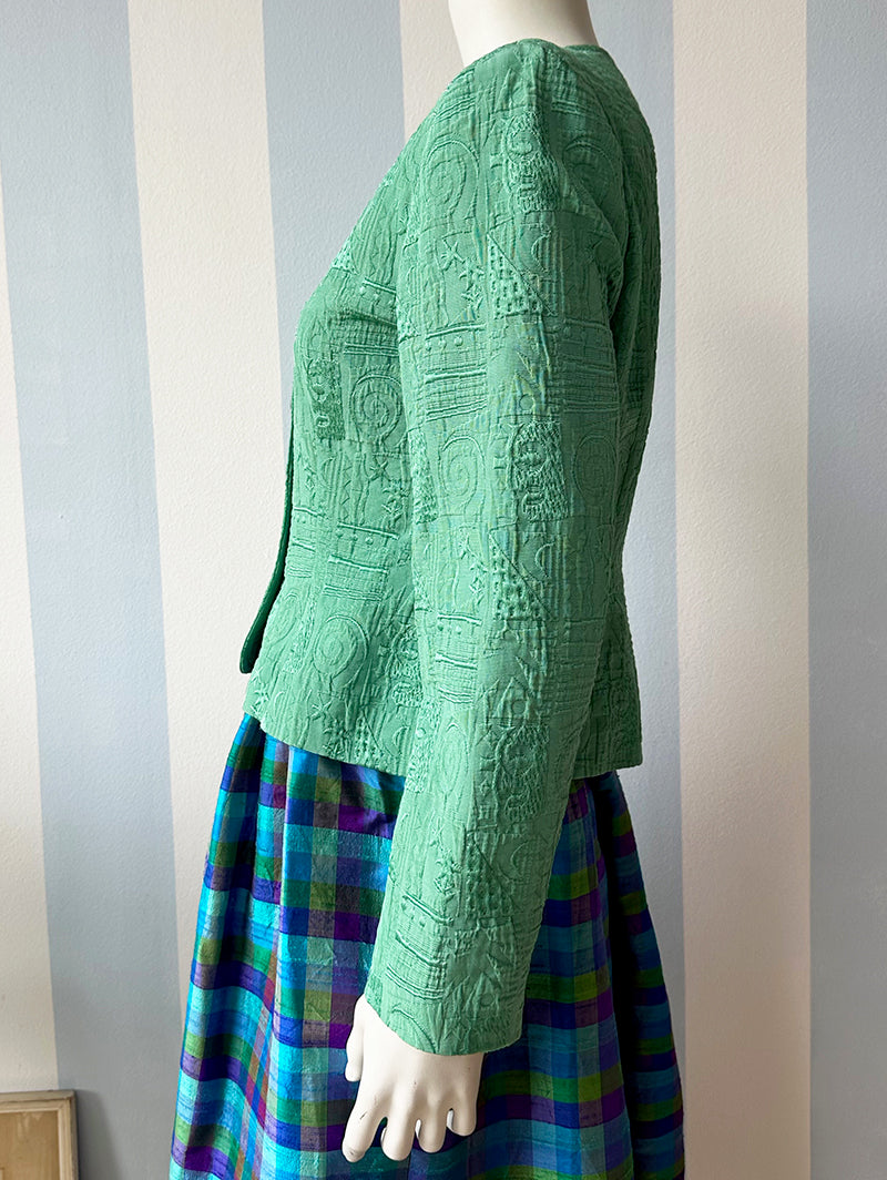 Groen jacquard jasje