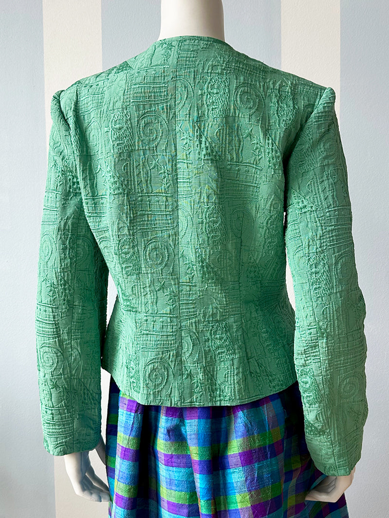 Groen jacquard jasje