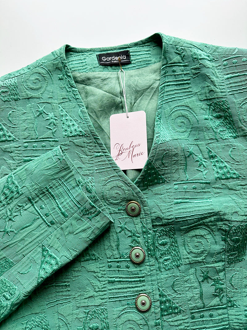 Groen jacquard jasje