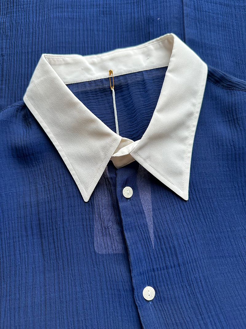 Zijden semi-transparante blouse