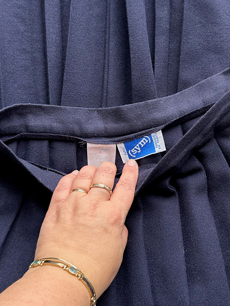 Donkerblauwe plooirok